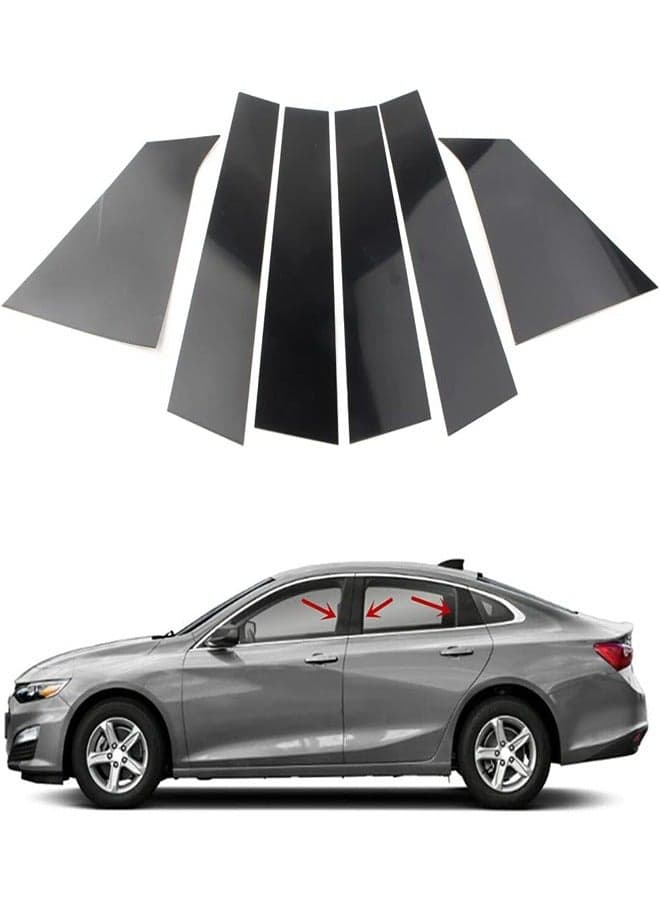 Three T Car Auto Side Door Window Pillar Posts Cover Trim for Chevrolet Malibu 2016 2017 2018 2019 2020 2021 2022 2023