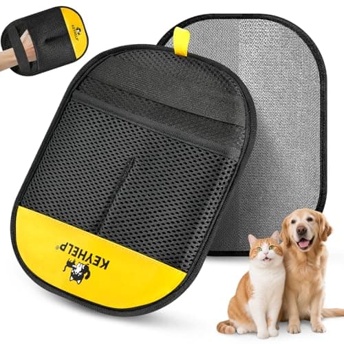 KEYHELP Pet Hair Removal Glove for Dogs Cats Newly Upgraded Reusable Electrostatic Pet Hair Glove Magic Brush Pet Hair Remover Tool for Clothing Couch Carpet Car Seat