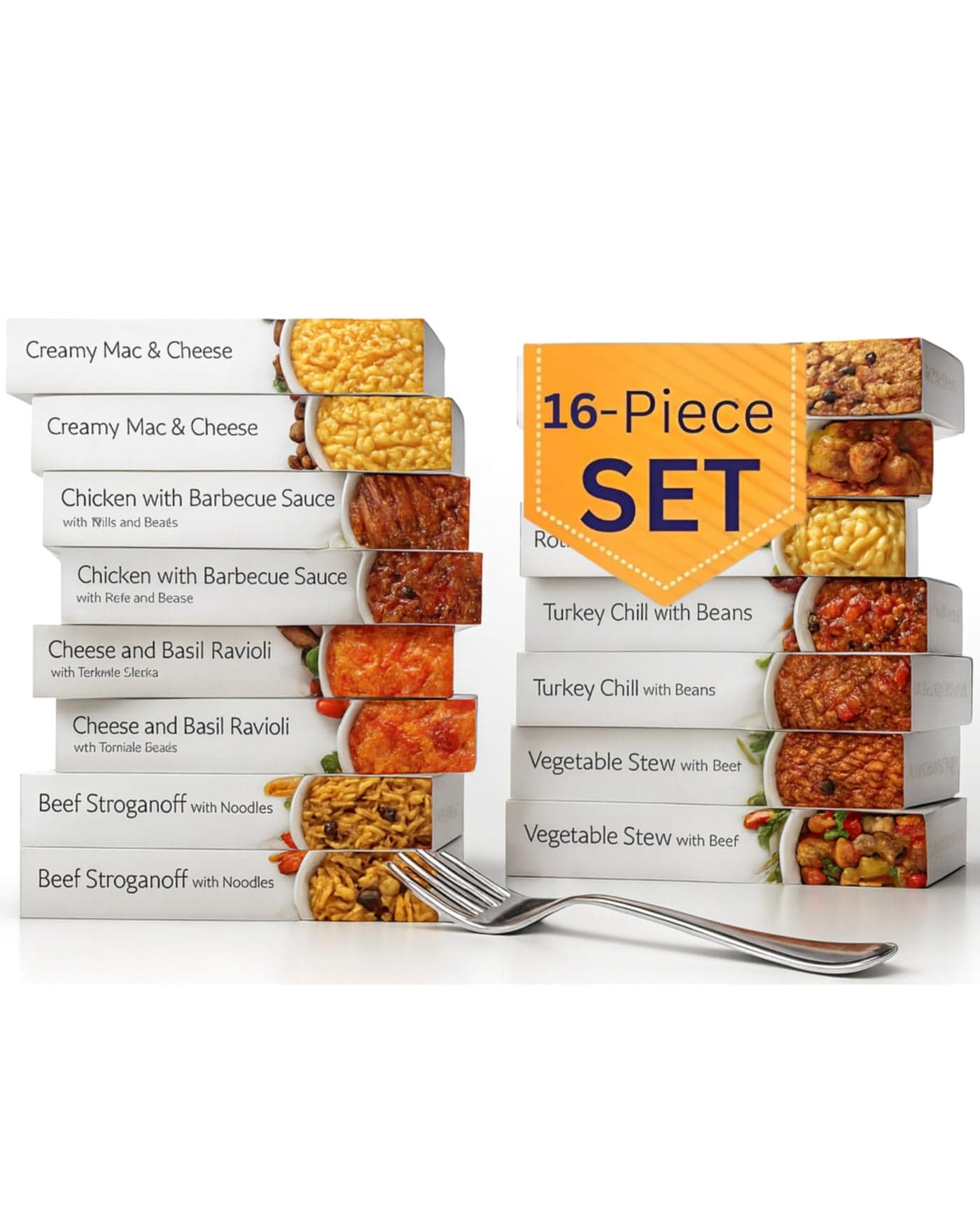 HMR Entrees Meals 16-Pack Variety | Low Calorie Premade Microwave Meals for Weight Loss | Ready to Eat Dinner | Includes Mac & Cheese, Beef Stroganoff, Turkey Chili, Chicken Alfredo & More