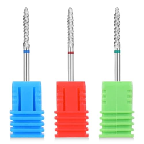 3pack Cuticle Nail Drill Bit 332 Tungsten Carbide Nail Buffer Bit for Gel Remover Drill Bit Under Nail Cleaner Dead Skin Nail Prepare for Nail Cuticle Clean Manicure Safety Tools Electric Nail File