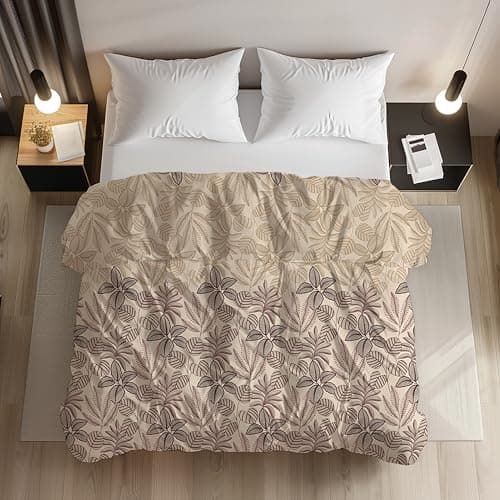 LOOMLYFE 200TC Premium Glace Cotton Duvet Cover/Comforter Cover/Rajai Cover/Blanket Cover/Quilt Cover for Double Bed with Zipper 90"x100" inches - MaroonCoconut