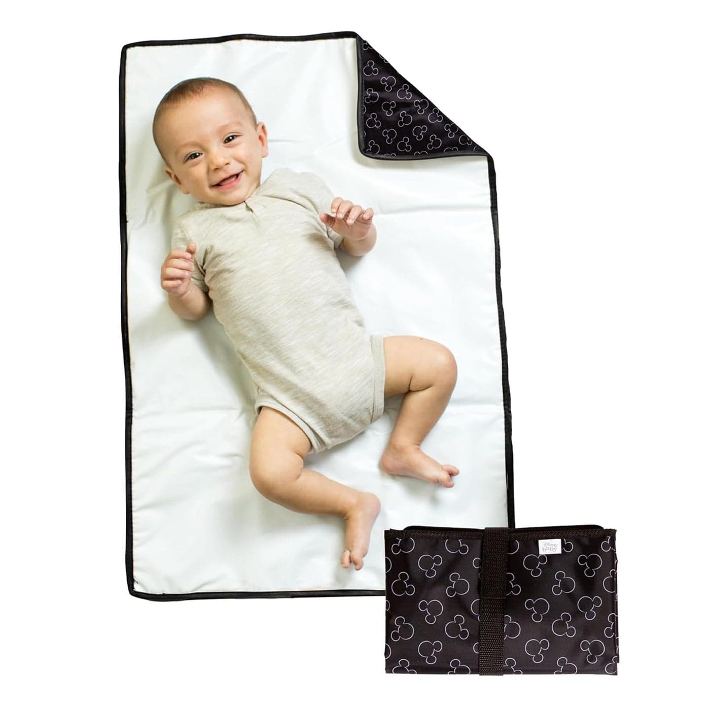 Disney Baby by JL Childress Full Body Portable Changing Pad Disney Travel Essential Padded Waterproof Foldable Diaper Changing Pad ExtraLarge 19 x 30 Mickey Mouse Black