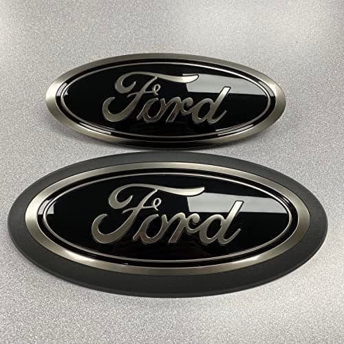 1820 Ford F150 Smoke Black Oval Grille Tailgate Badges Without Front Camera