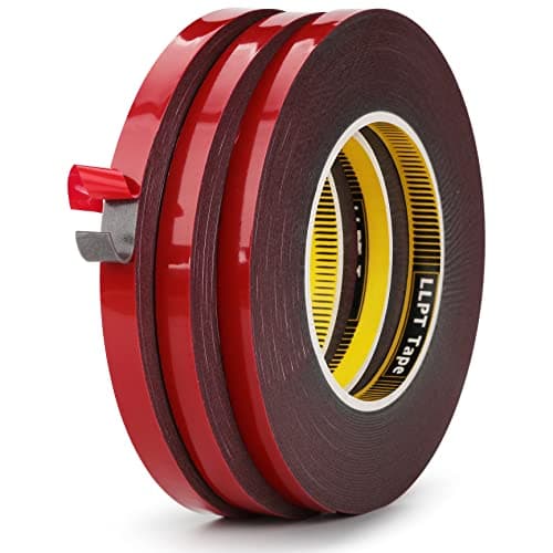 LLPT Double Sided Tape 0.8 Inch x 108 Feet Acrylic Foam Mounting Tape Weatherproof Residue Free Strong Adhesive for LED Strips Home Office Decor Gray (GA409)