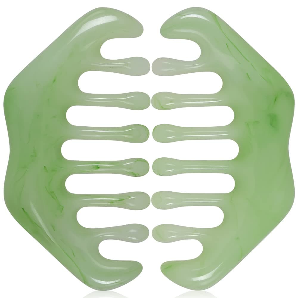 2pcs Massage Comb Guasha Scraping Scalp Comb MultiFunctional Handheld Head Massage Tool Meridians Massager for Head Caring Relaxation Physical Therapy Acupoint Treatment Plastic Material