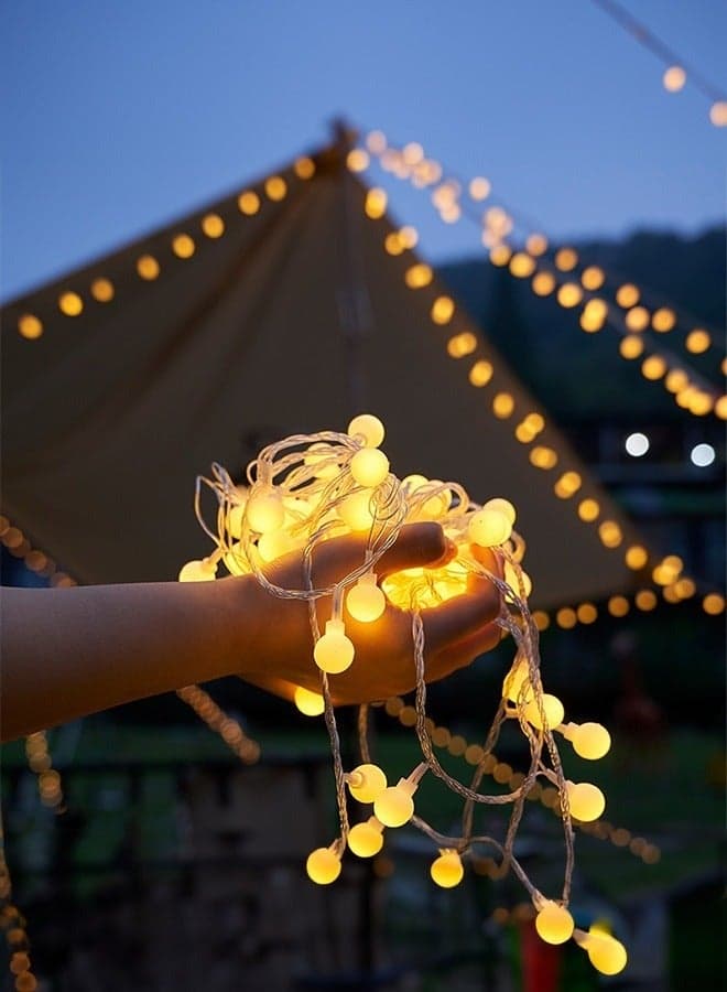 Globe String Lights 10 Meters 100 LED, USB Plug Indoor String Light for Bedroom, Classroom, Outdoor, Terrace, Garden, Party, Wedding - Warm White