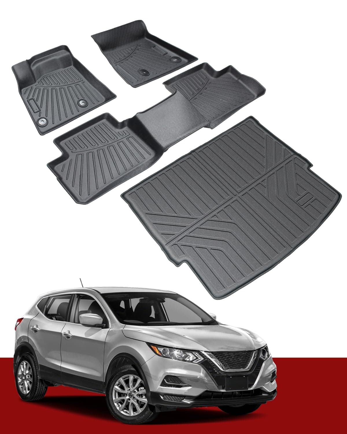 SHINJEW Floor Mats Cargo Liner Compatible with 20212025 Nissan Rogue Not fit for Sport Model AllWeather TPE Custom Heavy Duty Floor Mats for Nissan Rogue Accessories