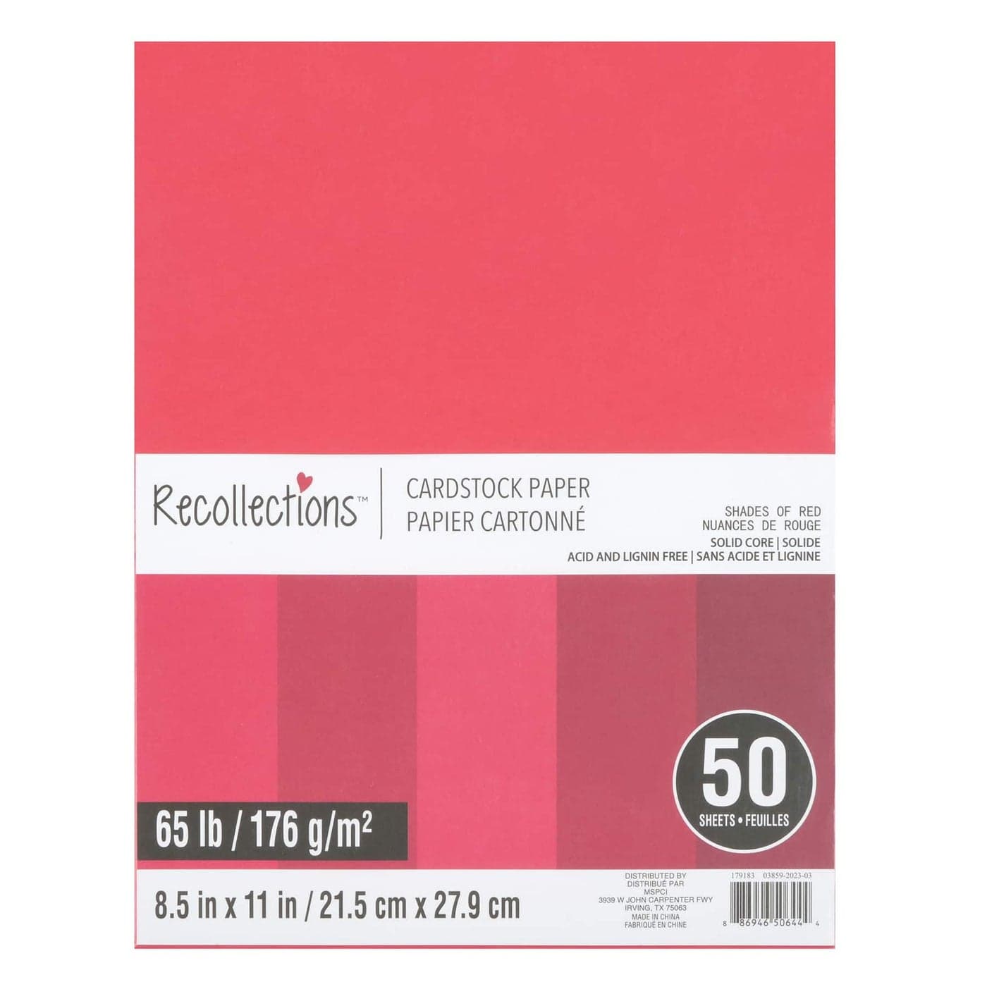 Recollections 50 Sheets Shades of Red 85 x 11 Cardstock Paper Acid and Lignin Free Paper for Scrapbooks Arts Crafts 1 Pack