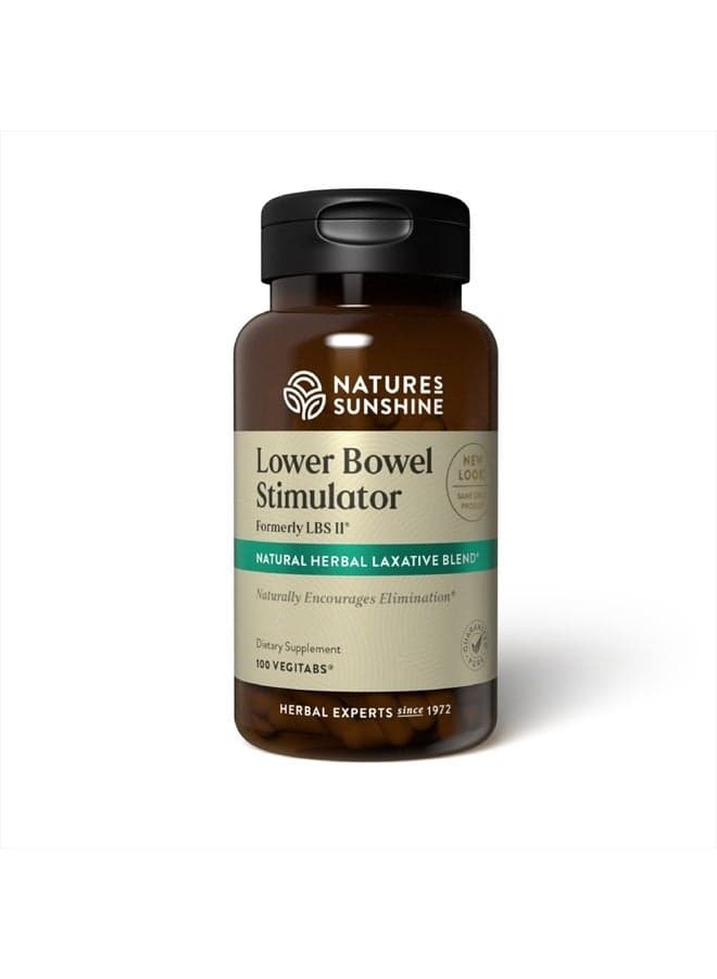 Lower Bowel Stimulator - Helps Relieve Constipation - Cleanse & Detox Your Colon with Natural Herbal Ingredients - 25 Servings - 100 Vegitabs