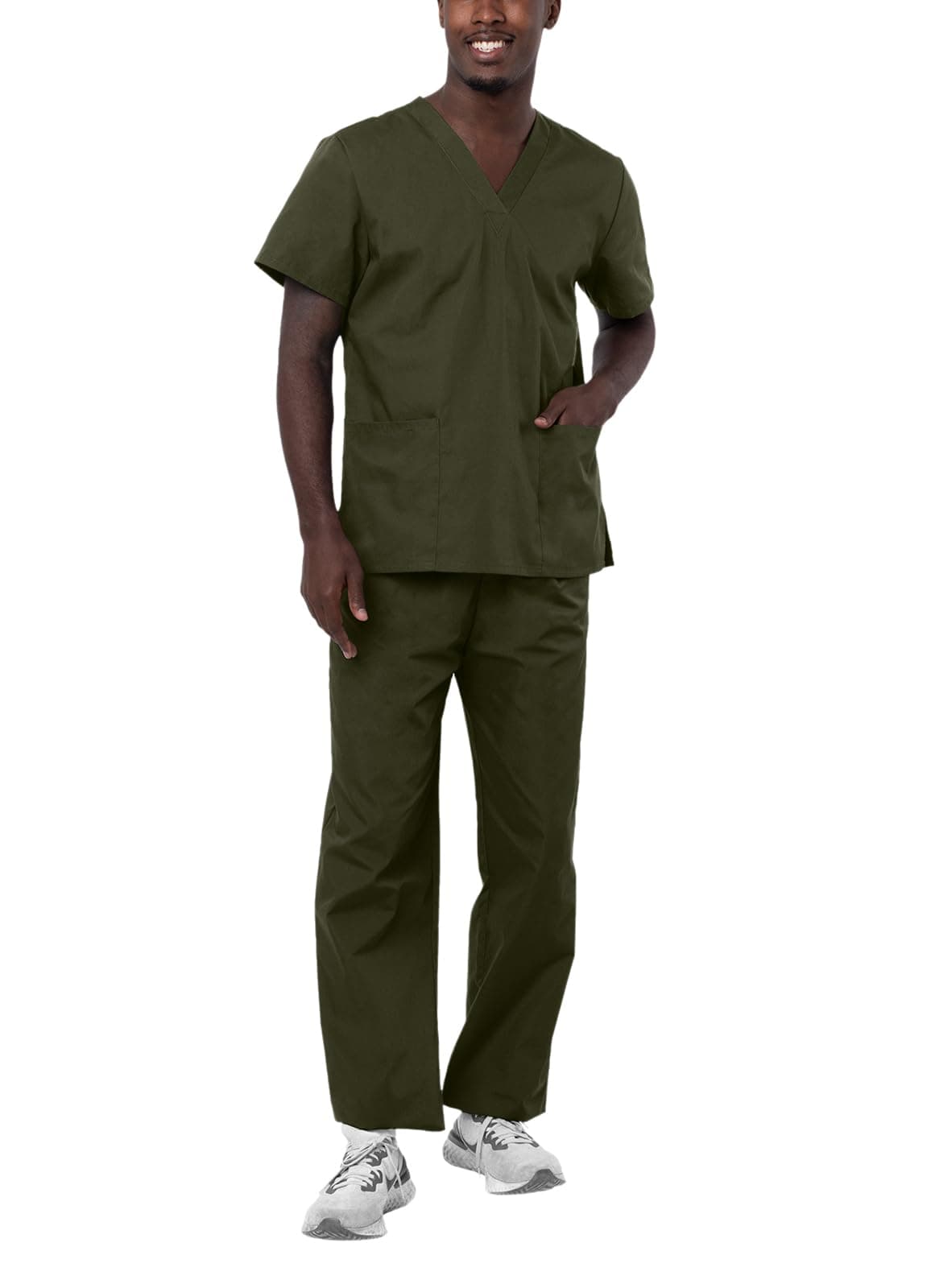 Adar Uniforms, Universal Unisex Scrubs - Unisex Drawstring Scrub Set - 701 - Olive - XL