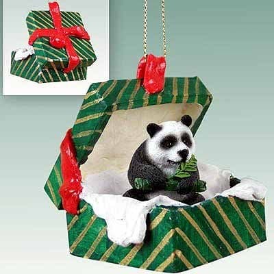 Panda Bear Gift Box Christmas Ornament Delightful