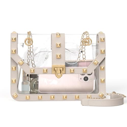 Missnine Clear Bag Stadium Approved Women Clear Crossbody Purse for Stadium Events Trendy Transparent Shoulder Bag for Concerts