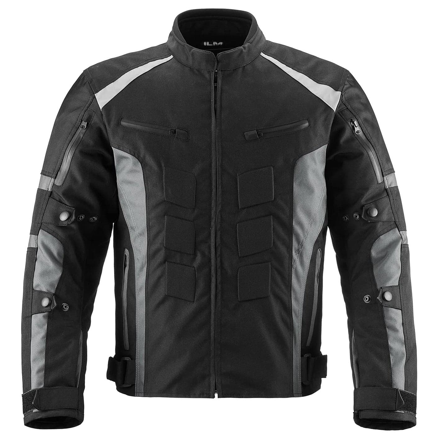 ILM Motorcycle Jacket with CE Armor for Men Enduro Touring Dualsport Riding Water Resistant Textile Allweather Black 3XL