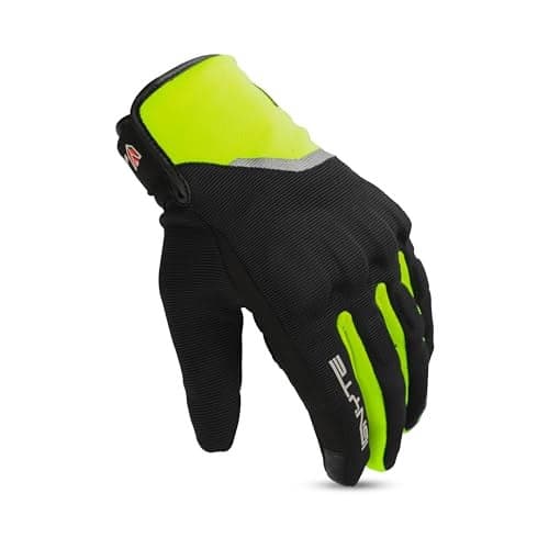 Ignyte Aqua Full Finger Waterproof Bike Riding Gloves with Touch Screen Sensitivity at Thumb and Index Finger, Protective Off-Road Motorbike Racing (M, Neon)