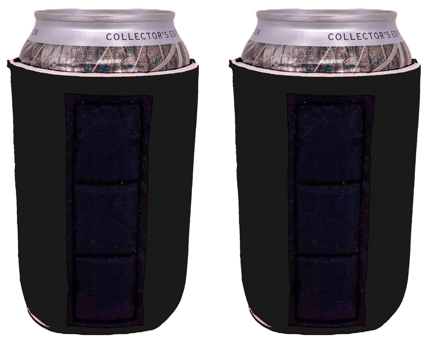 Blank Magnetic Can Coolie 2 Pack Black