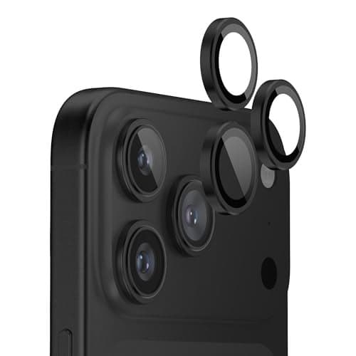 FLOLAB NanoArmour for iPhone 17 Pro MaxiPhone 17 Pro Camera Lens Protector AntiReflective Durable Tempered Glass with Aluminum Ring TruColors Ultra Clear Easy Install Black