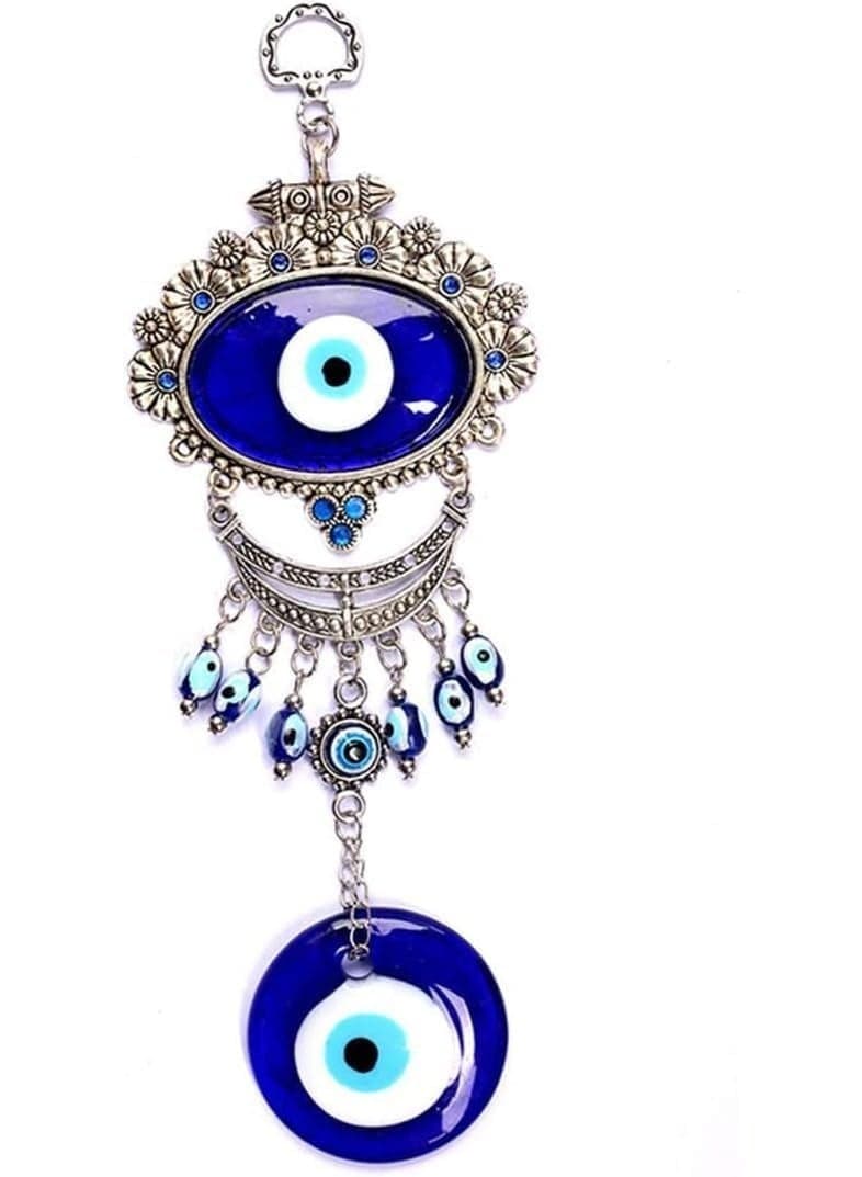 Turkish Blue Evil Eye, Protective Wall Hanging Decoration, Home Protection Charm with Keychain, Lucky Evil Eye, for Eye Keychain Ornaments, Amulet Ornament, Blue