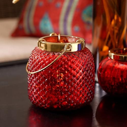 Pure Home + Living Dotted Glass Tea Light Holder