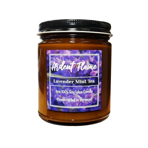 Ardent Flame Candles | Lavender Mint Tea | 100% Natural Soy Wax Candle for Home Decor | Highly Scented | Premium Fragrance | Handmade in Vermont, USA | 8 oz | Long Lasting | Gift for Women and Men