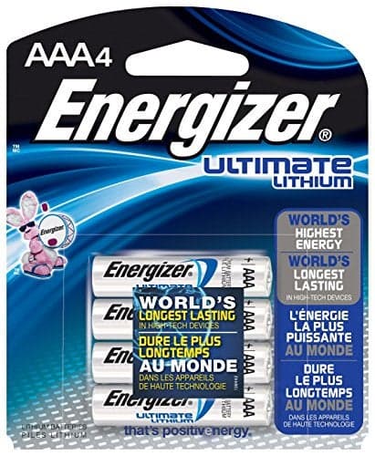 Energizer L92BP-4 Ultimate Lithium AAA Batteries, World’s Longest-Lasting AAA Battery in High-Tech Devices (4 Pack)