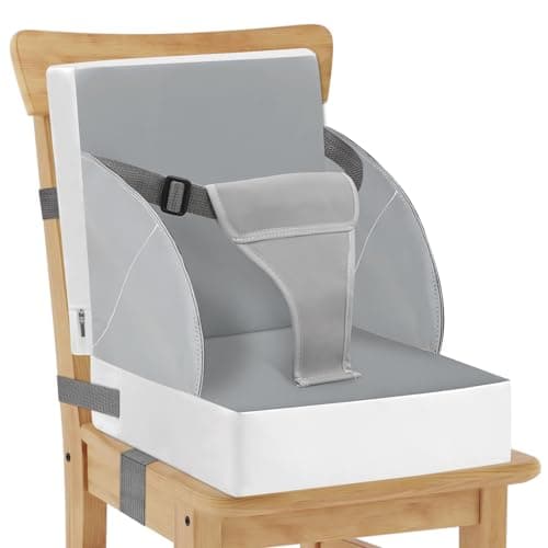 Toddler Booster Seat for Kitchen Chair Dining Table, PU Waterproof Strong Support Portable Booster Chair for Toddlers Eating, Easy Cleaning Booster Seat Cushion Detachable with Adjustable Straps