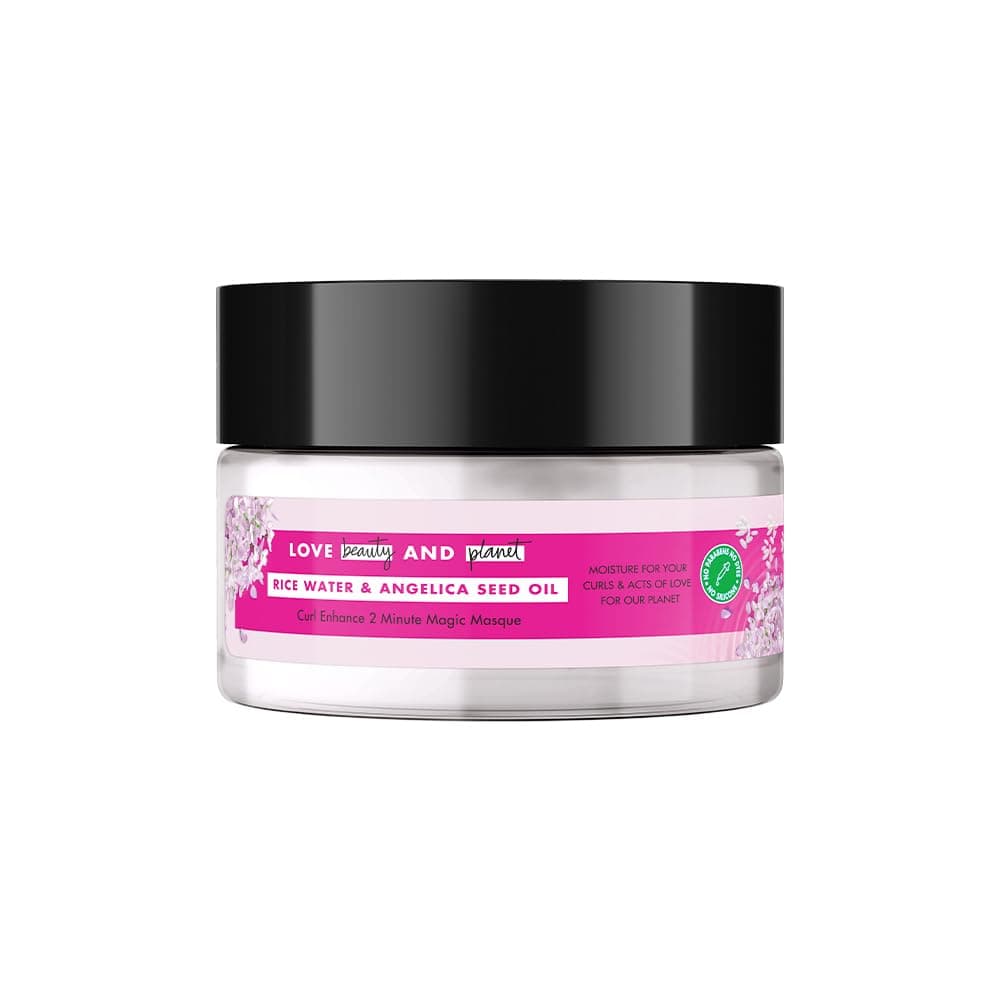 Love Beauty Planet Rice Water Hair Mask With Angelica Seed Oil For FrizzFree Curly And Wavy HairNo SulfatesParabenSiliconesFloral 200Ml 1 Count