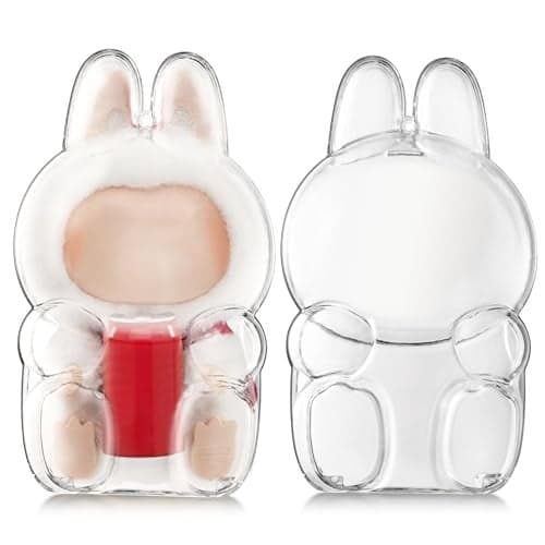 GerdfeiTawtab Clear Bag Keychain for 17CM Doll Clear Doll Display Protective Cover Hanging Figure Transparent Acrylic Case Storage Box for Fans Collector Cola Sit