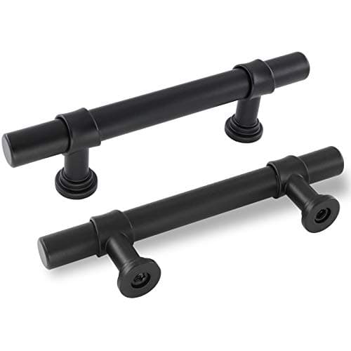 Goldenwarm 3 inch Black Cabinet Pulls 25 Pack Kitchen Cabinet Handles Matte Black Drawer Pulls LST18BK76 Dresser Handles T Bar Hardware for Cupboards Bathroom