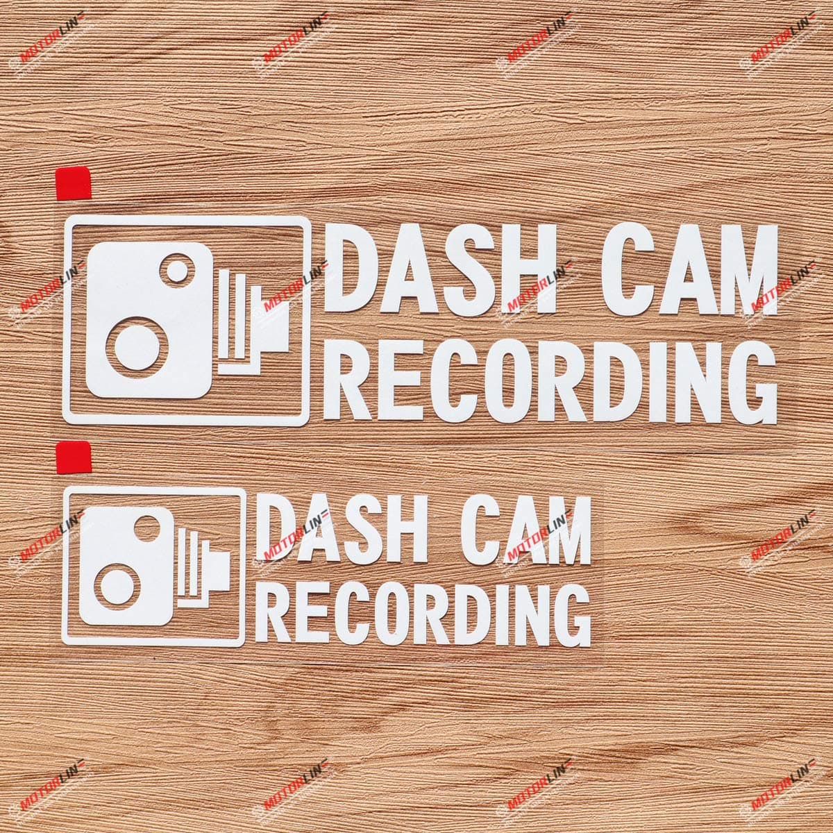 Dash Cam Recording in Car Camera Car Decal Vinyl Sticker 2 Pack White 6 Inches 8 Inches No Background