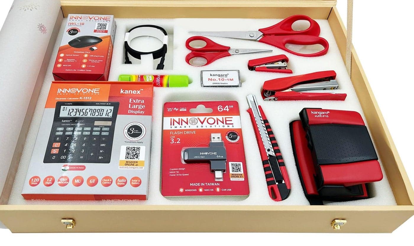 KANGARO Gift Set – Premium Stationery Hamper- Shubh Office Essentials- Corporate Gift.
