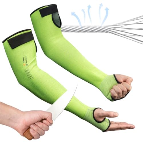 toolant Cut Resistant Farmers Sleeves with Thumb Hole, Arm Protectors for Thin Skin and Bruising, for Gardening, Welding, Kitchen, Arm Guards for Biting, Pet Grooming, Green, 1 Pair