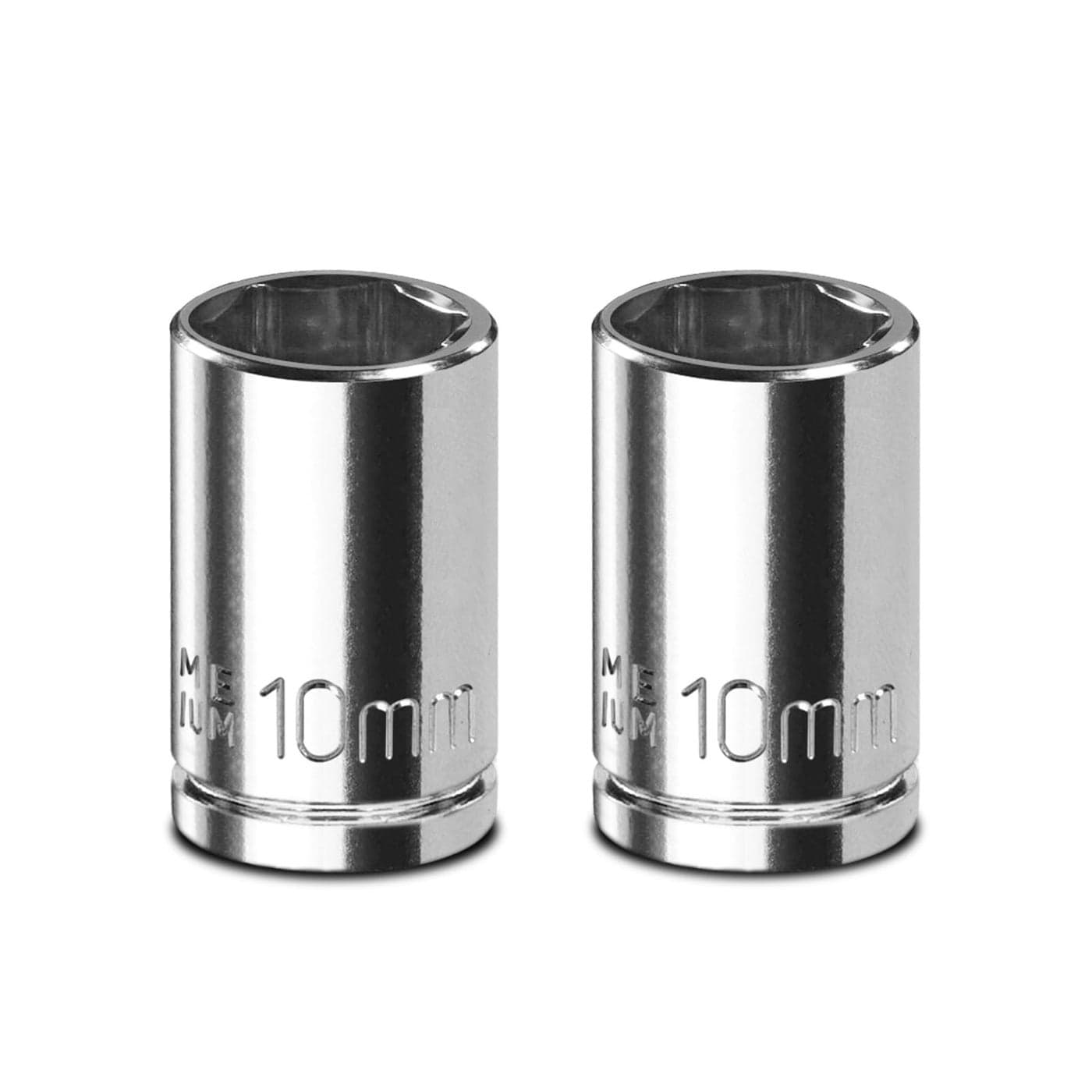 Upenjok 2PCS 14 Drive 10mm Socket Set Shallow Mirror Finish CrV Steel 6Point