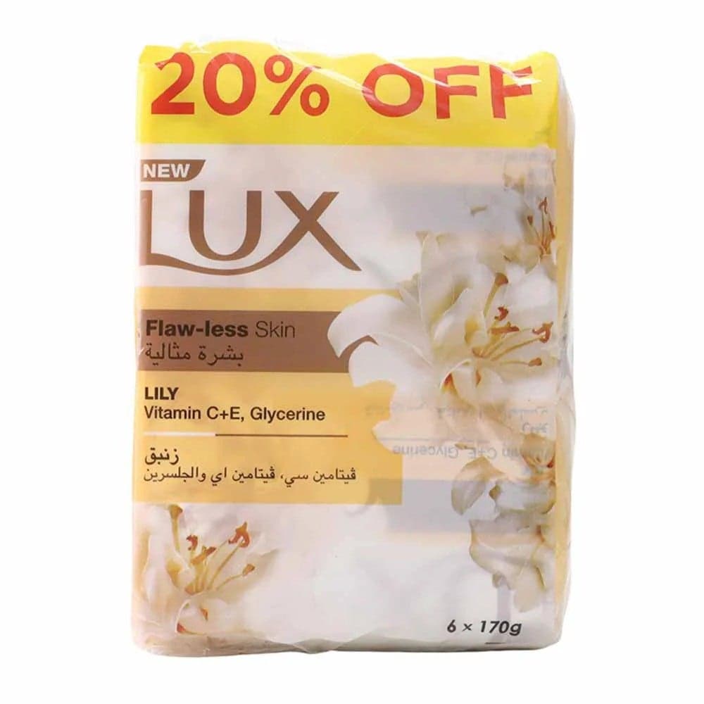Lux Glowing Skin Soap, Soap Set with Lily Fragrance- 6X170gms
