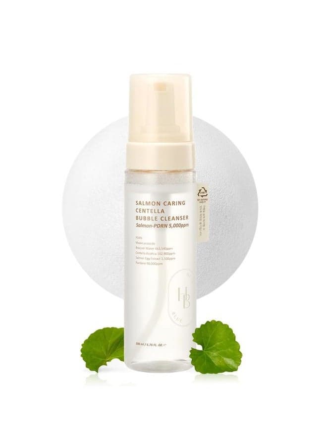 Salmon Caring Centella Bubble Cleanser - Salmon PDRN, pH 5.5, Salmon Egg Extract, Centella, Moisturizing, Balancing, Pore Cleansing, Low Irritation, Hypoallergenic, Sensitive Skin