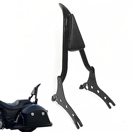 29-Inch Black Sissy Bar, Passenger Backrest Rear Pad Compatible for Indian Accessories Chieftain Roadmaster Springfield Challenger Vintage Pursuit Dark Horse 2014-2024(Not fit Chief 2021+)