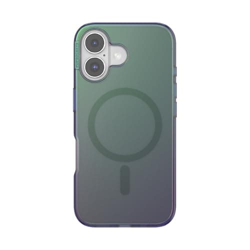 POPSOCKETS Polycarbonate iPhone 16 Protective Case Compatible with Magsafe, Phone Case for iPhone 16, Wireless Charging Compatible - Nightshade,Green