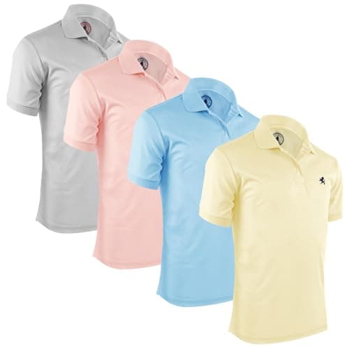 Albert Morris Mens Striped Short Sleeve Polo Shirts 4 Pack - Regular Fit - Multicolor - Pastel Collection (4 Pack) - Small