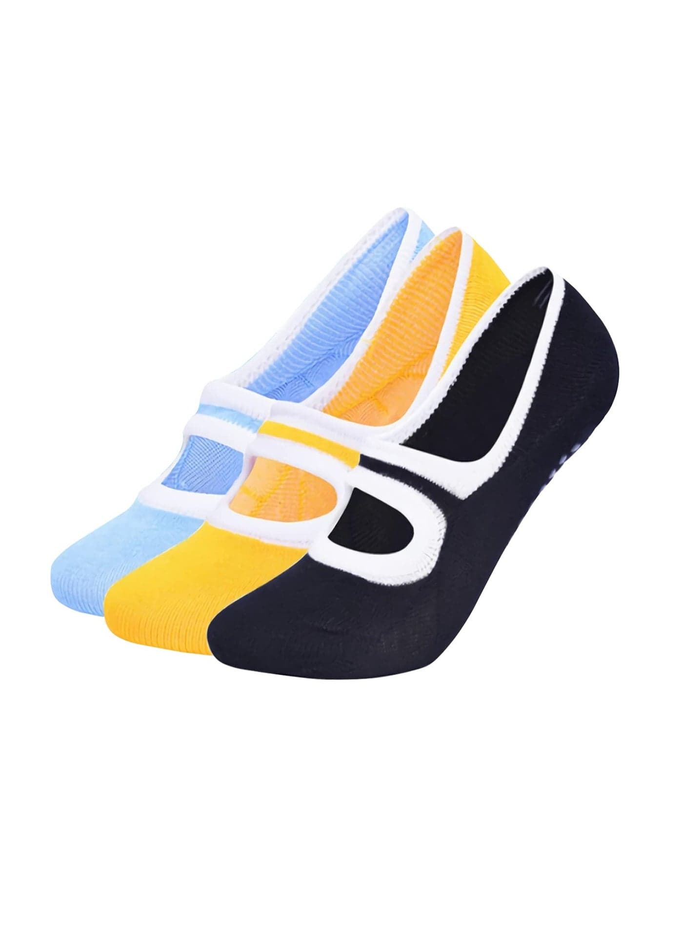 3 Pairs Yoga Socks Anti-Slip Breathable Backless Women Pilates Socks Sports Socks for Ballet, Dance, Gym Fitness
