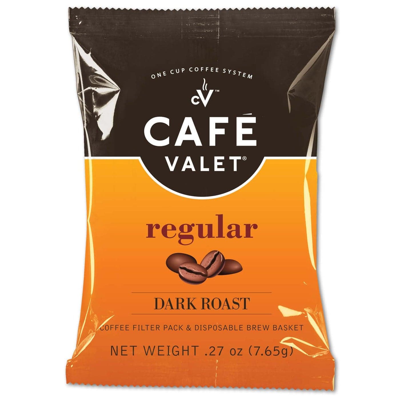 Caf Valet Regular Dark Roast Single Serve Coffee Packets 84 Count For Use with Caf Valet Single Serve Cofee Makers Disposable Brew Basket Cofee Pack