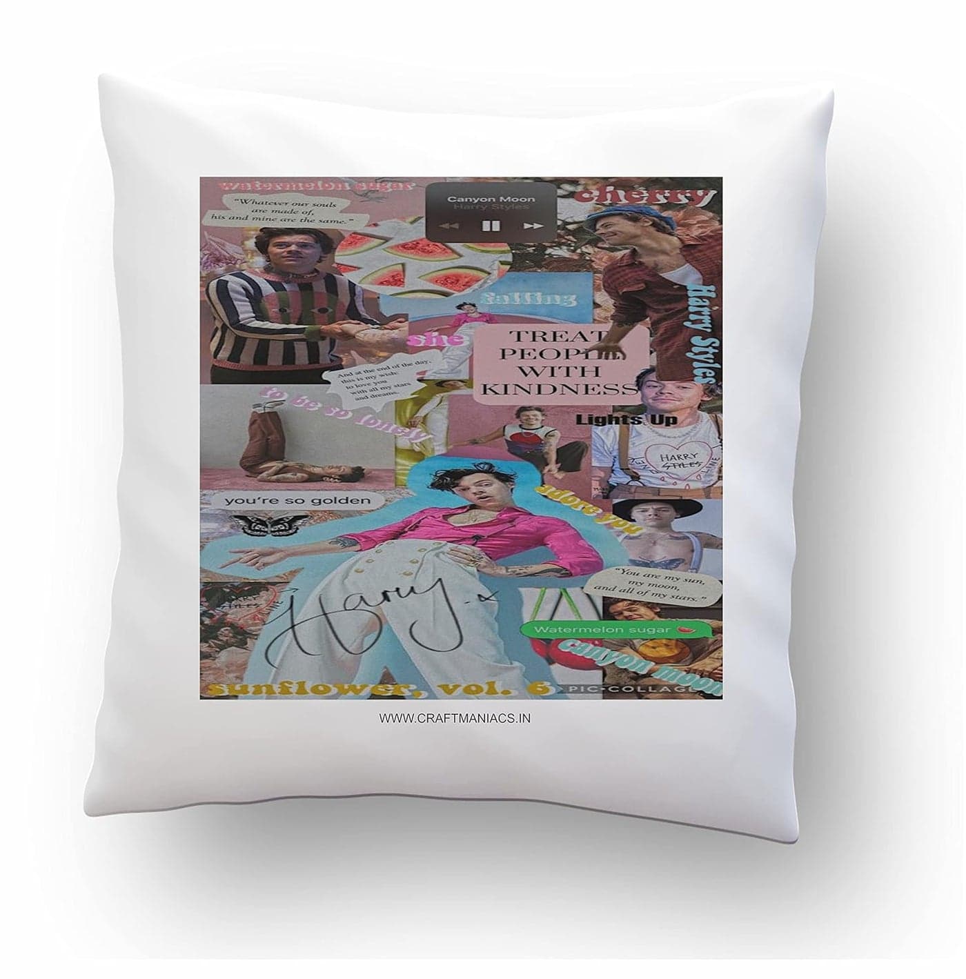 CRAFT MANIACS Harry S Collage of Posters 1616 INCHES Pillow with Filler Merch for Styles Lovers