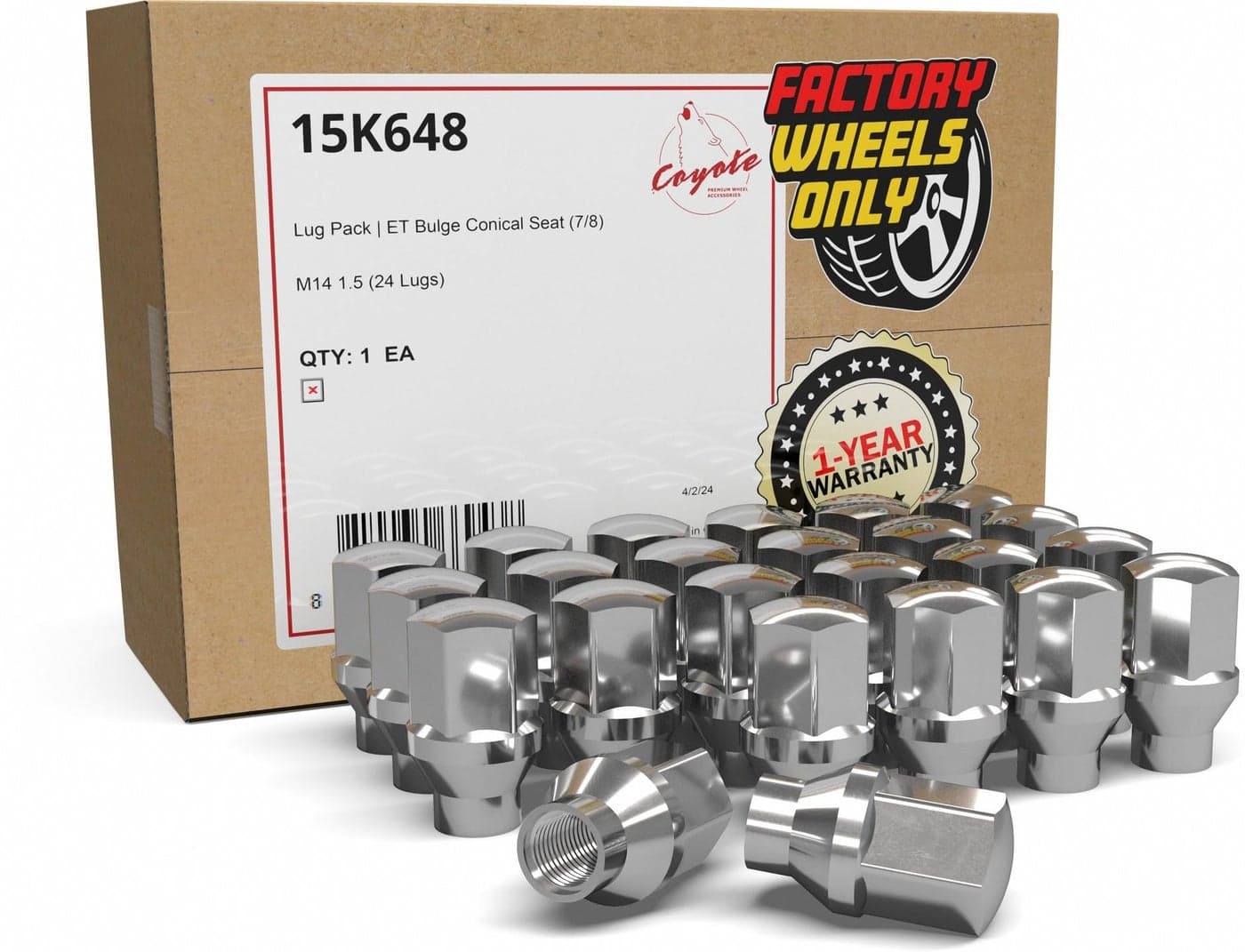 Wheel Accessories Parts 24 Pcs M14x15 14x15 Thread ET OEM Factory Style Lug Nuts 177 Long Chrome 78 Hex Fits 1999 Chevrolet Silverado 2015 Colorado 1999 GMC Sierra 1500 2019 RAM 1500