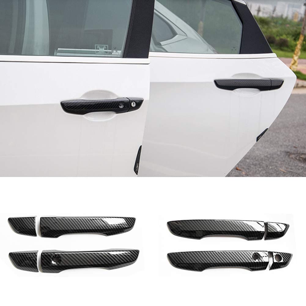 AOKIO Exterior Door Handle Cover Trim for Honda Civic 10th Gen Accessories 2016 2017 2018 2019 2020 2021 with Smart Keyhole Carbon Fiber Style