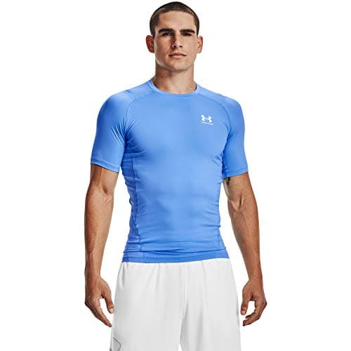 Under Armour Men's Armour HeatGear Compression Short-Sleeve T-Shirt , Carolina Blue (475)/White, XX-Large