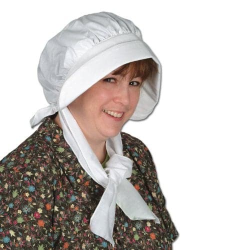 Beistle Pilgrim Bonnet Hat, White Headwear for Halloween, Thanksgiving, & Festive Fall Parties, Bonnet for Women & Fall Costume Hat, One Size Fits Most