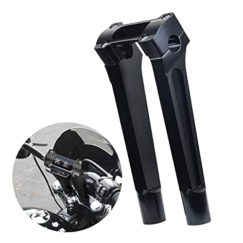 Goldfire Harley Handlebar Risers Straight Motorcycle Tall Handle Bar Riser Extension Kit Fit For Harley Universal 1 inch Handlebars M8 Softail Street Bob Breakout 2018-2022 Lowrider ST (Black, 10")