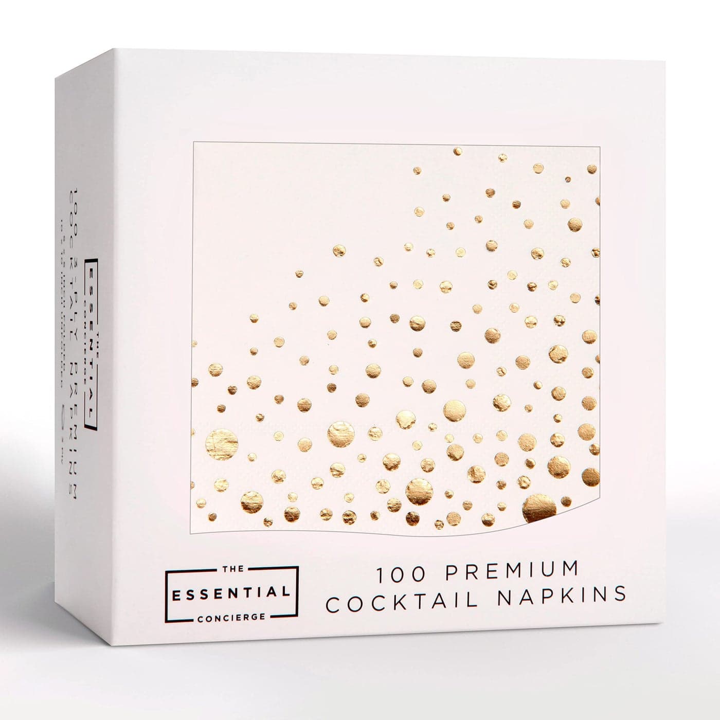 Stylish Gold Cocktail Napkins 100 Disposable Party Napkins Gold Dessert Napkins 3Ply 5x5 Inch White and Gold Napkins Disposable Wedding Cocktail Napkins Party Shower or Gold Beverage Napkins