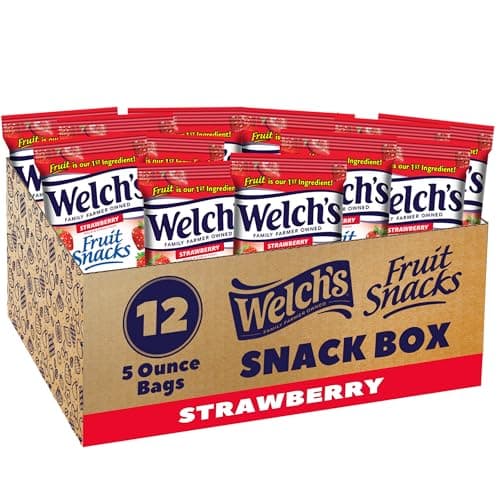 Welchs Strawberry Fruit Snacks, 5-Ounce (Pack of 12)