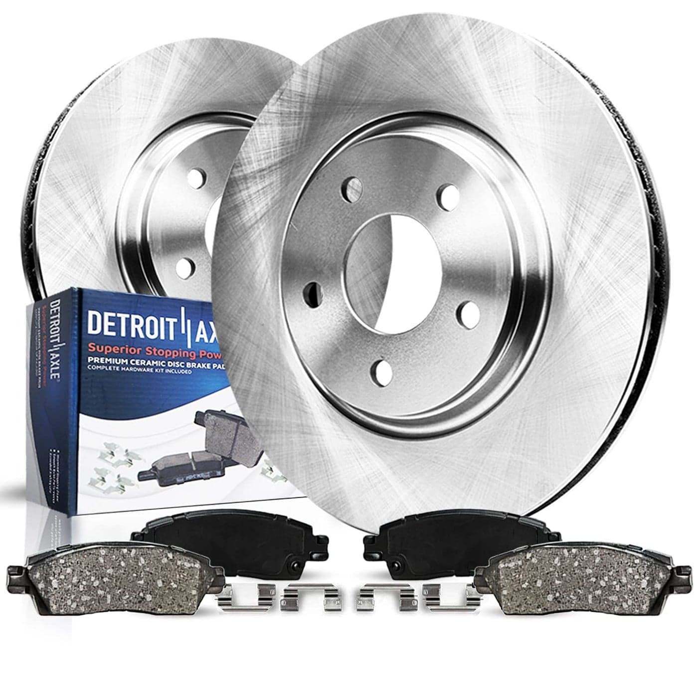 Detroit Axle Front 4pc Brake Kit for 1420 Nissan Rogue 1722 Rogue Sport 2 Front Disc Brake Rotors 2 Ceramic Brake Pads 2014 2015 2016 2017 2018 2019 2020 2021 2022 Replacement