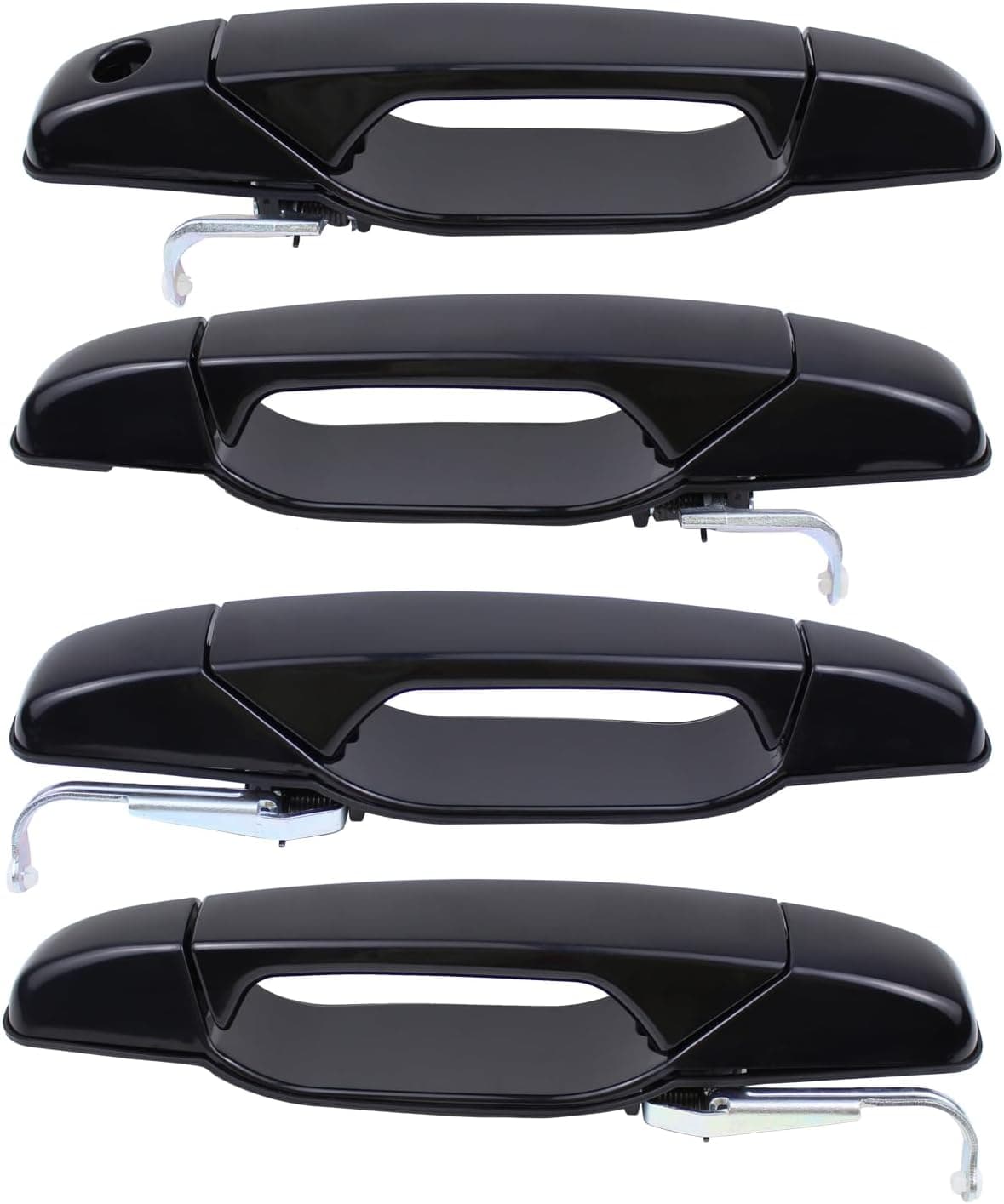 NewYall Pack of 4 Black Exterior Door Handles for Various GM Models
