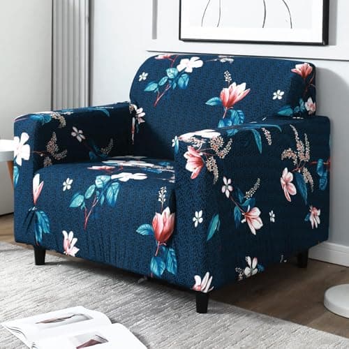 HOKIPO Elastic Stretchable Universal Sofa Cover 1 Seater (NEW2-4093-D2), Blue